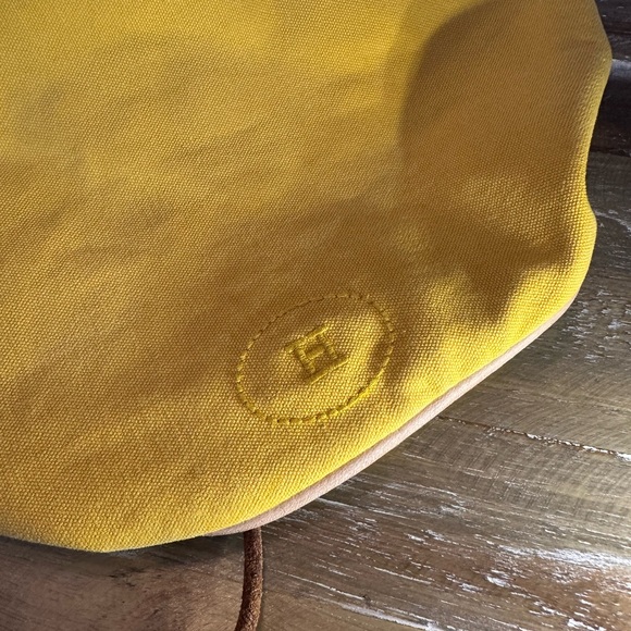 ‼️CYBER MONDAY STEAL‼️Hermes Polochon Mimile Drawstring Yellow Canvas Backpack - Picture 13 of 13